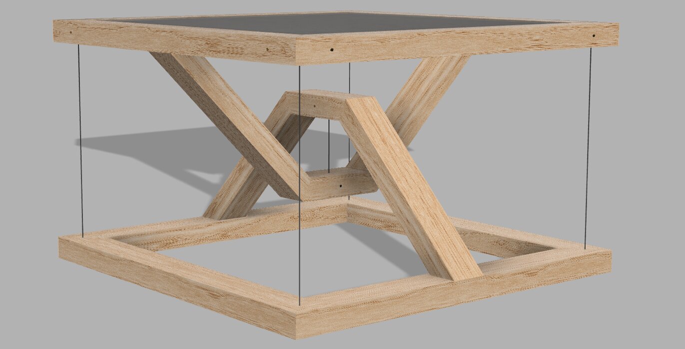Final CAD render of the tensegrity table