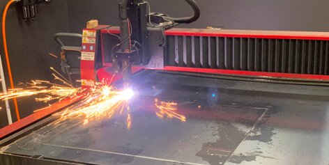 Plasma cutting a steel bracket